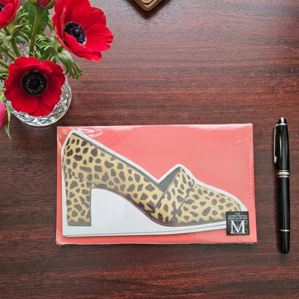 NWT Vintage Met Museum Herbert Levine 1968 Leopard Pump Card Set | 1990s Sealed